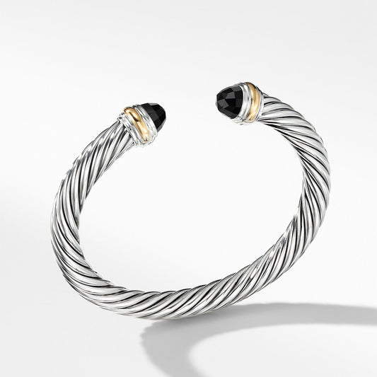 Cable Classics Collection Bracelet with Black Onyx and 14K Gold - David Yurman- Diamond Cellar