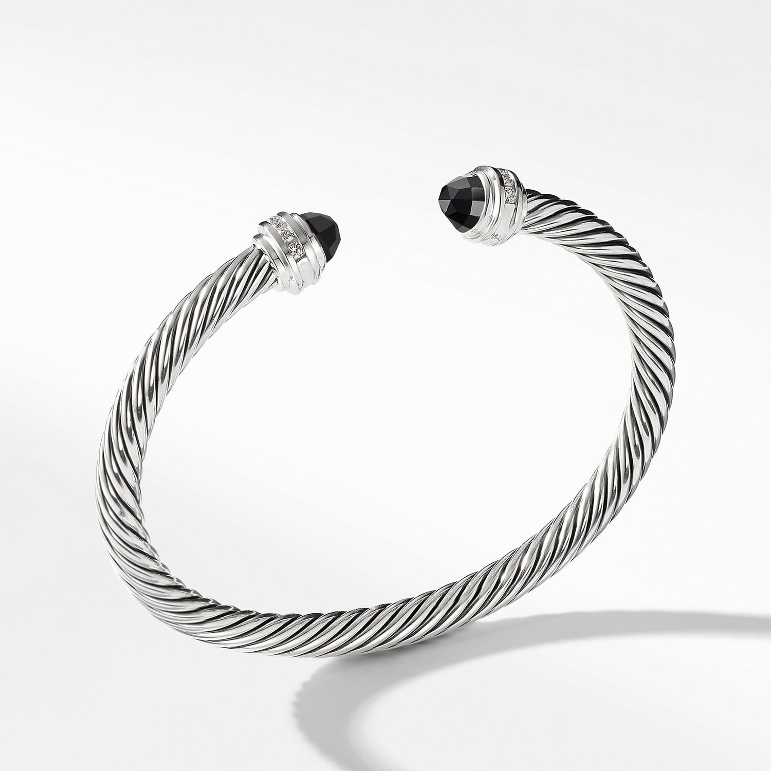 Cable Classics Collection Bracelet with Black Onyx and Diamonds - David Yurman- Diamond Cellar