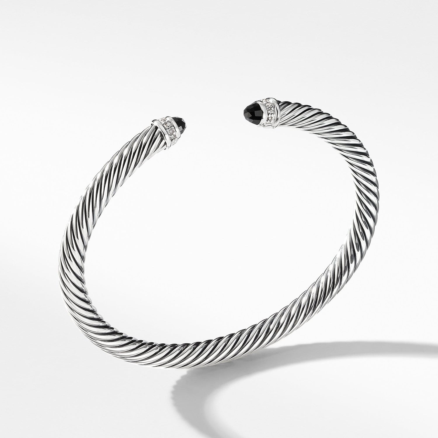 Cable Classics Collection Bracelet with Black Onyx and Diamonds - David Yurman- Diamond Cellar