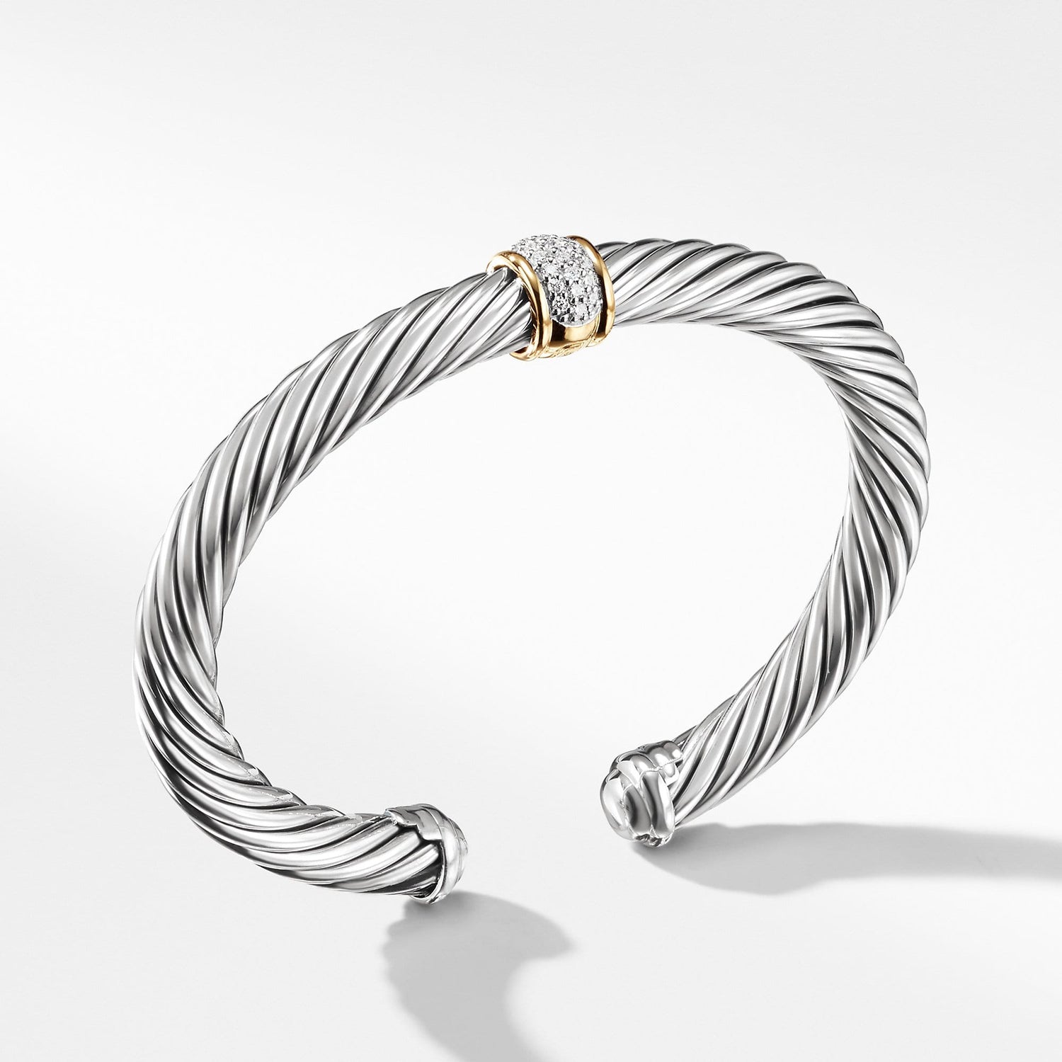 Cable Classics Collection Bracelet with Diamonds and 18K Gold - David Yurman- Diamond Cellar