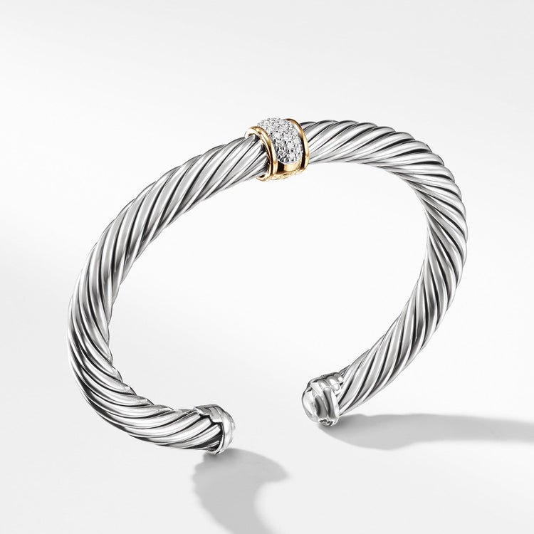 Cable Classics Collection Bracelet with Diamonds and 18K Gold - David Yurman- Diamond Cellar