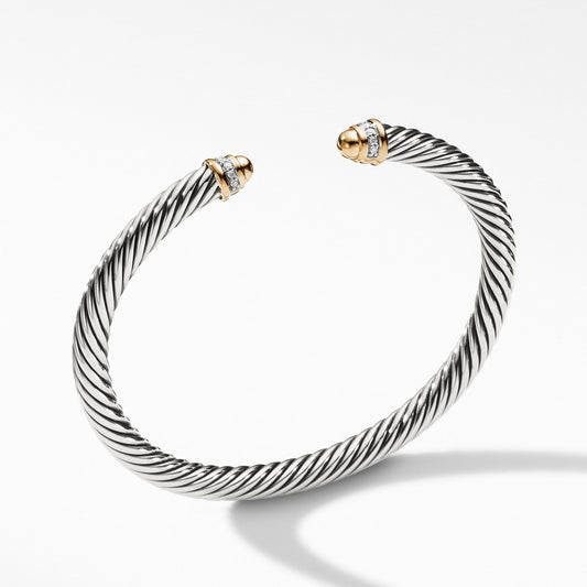 Cable Classics Collection Bracelet with Diamonds and 18K Gold - David Yurman- Diamond Cellar