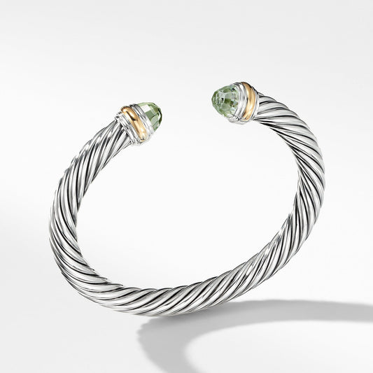 Cable Classics Collection Bracelet with Prasiolite and 14K Gold - David Yurman- Diamond Cellar