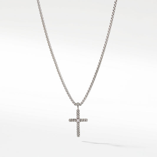 Cable Classics Collection Cross Necklace with Diamond - David Yurman- Diamond Cellar