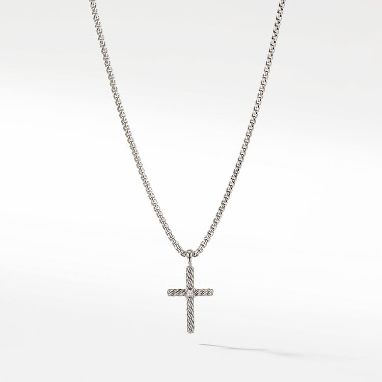 Cable Classics Collection Cross Necklace with Diamond - David Yurman- Diamond Cellar