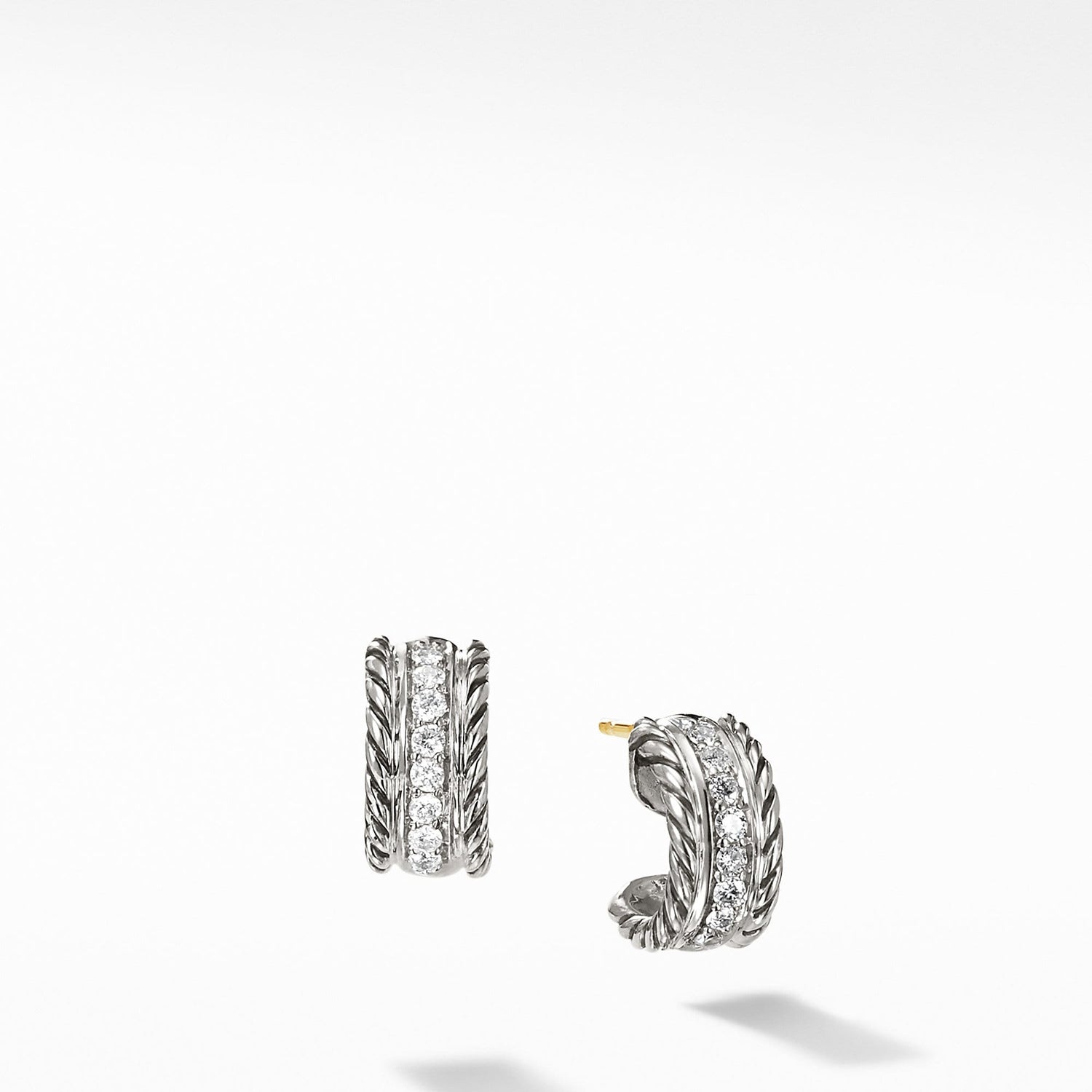 Cable Classics Collection Earrings with Diamonds - David Yurman- Diamond Cellar