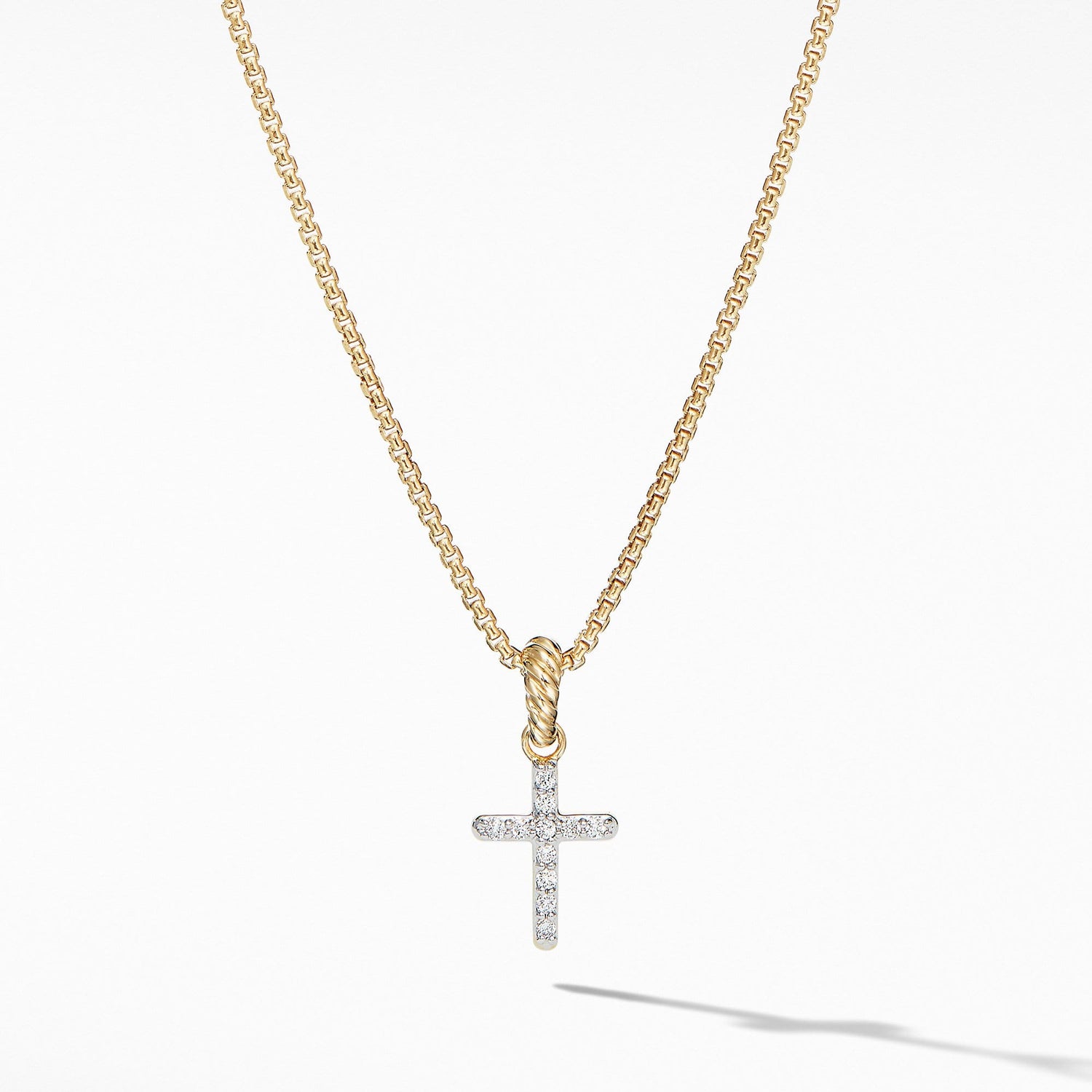 Cable Collectibles Cross Pendant in 18K Yellow Gold with Diamonds - David Yurman- Diamond Cellar