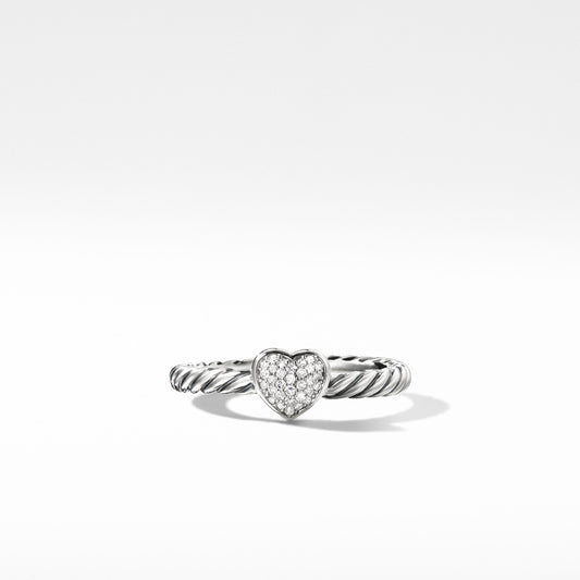 Cable Collectibles Heart Ring with Diamonds - David Yurman- Diamond Cellar