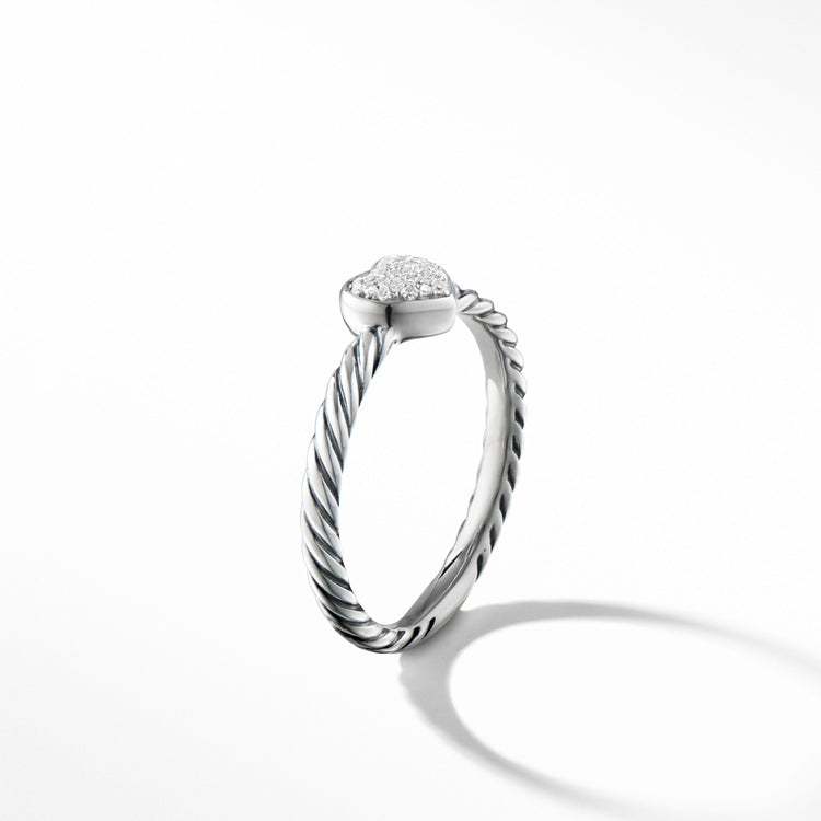 Cable Collectibles Heart Ring with Diamonds - David Yurman- Diamond Cellar