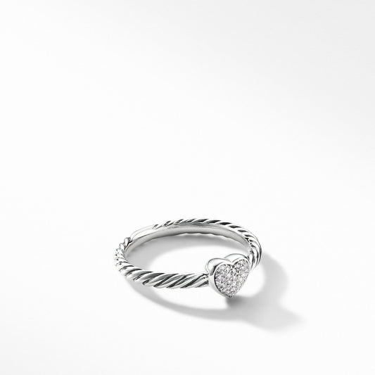 Cable Collectibles Heart Ring with Diamonds - David Yurman- Diamond Cellar