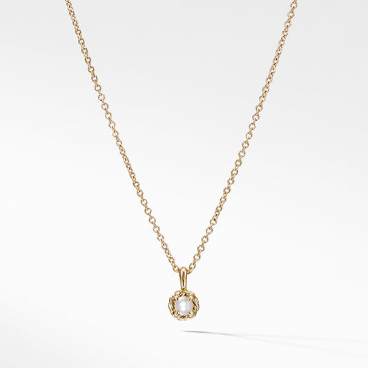 Cable Collectibles Kids Necklace Birthstone Necklace with Cultured freshwater Pearls in 18K Gold, 3mm - David Yurman- Diamond Cellar