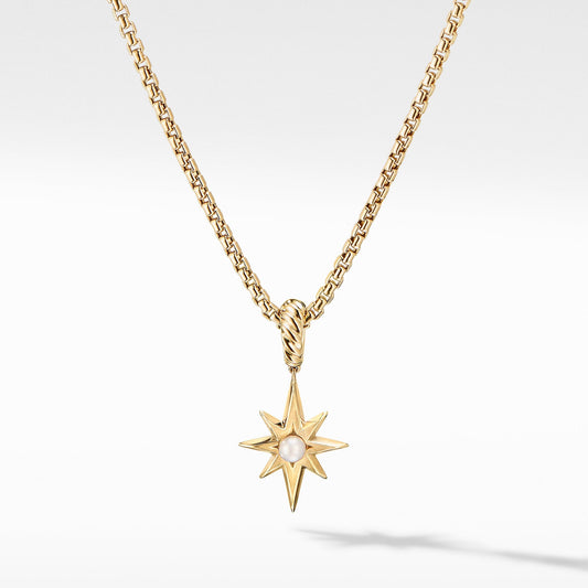 Cable Collectibles North Star Birthstone Charm in 18K Yellow Gold with Pearl - David Yurman- Diamond Cellar