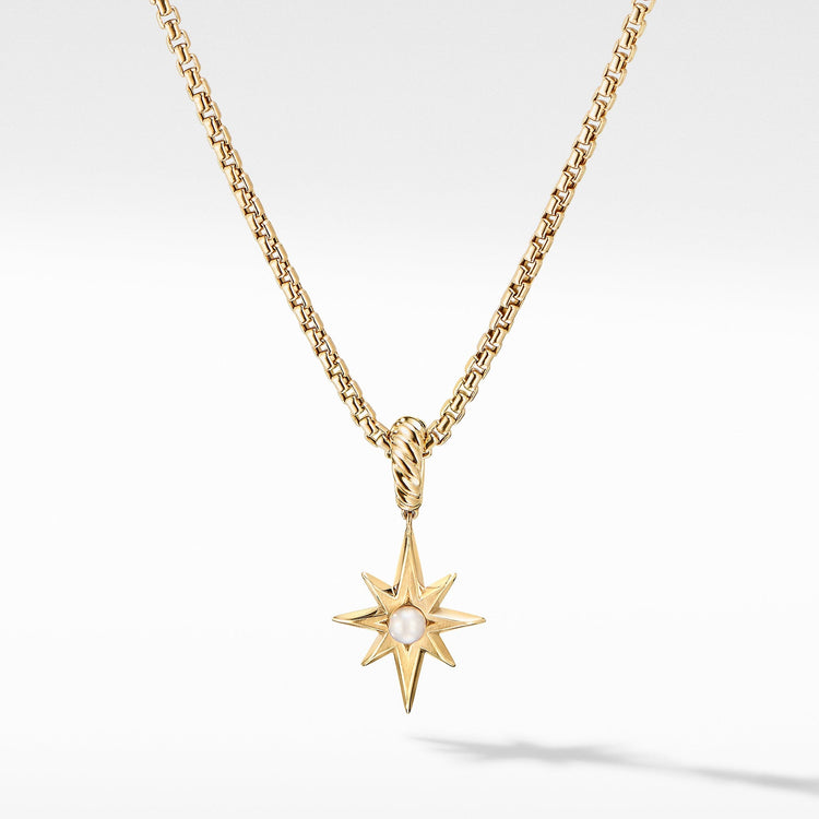 Cable Collectibles North Star Birthstone Charm in 18K Yellow Gold with Pearl - David Yurman- Diamond Cellar