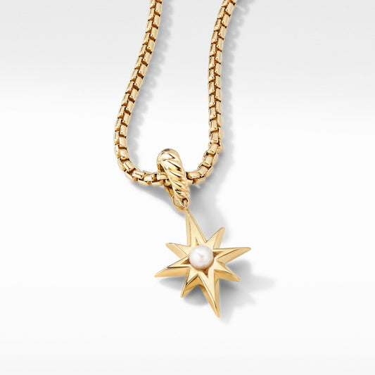 Cable Collectibles North Star Birthstone Charm in 18K Yellow Gold with Pearl - David Yurman- Diamond Cellar