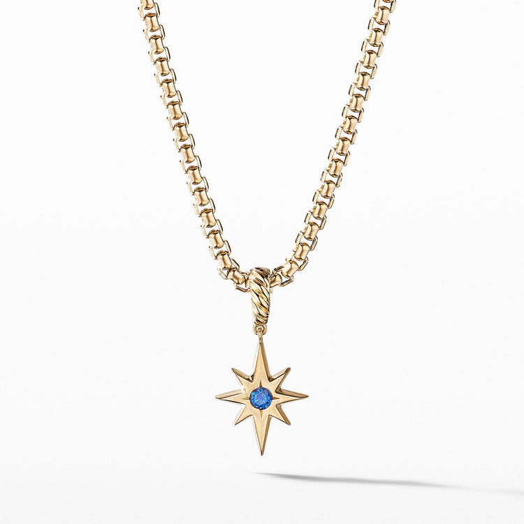 Cable Collectibles North Star Birthstone Charm in 18K Yellow Gold with Sapphire - David Yurman- Diamond Cellar