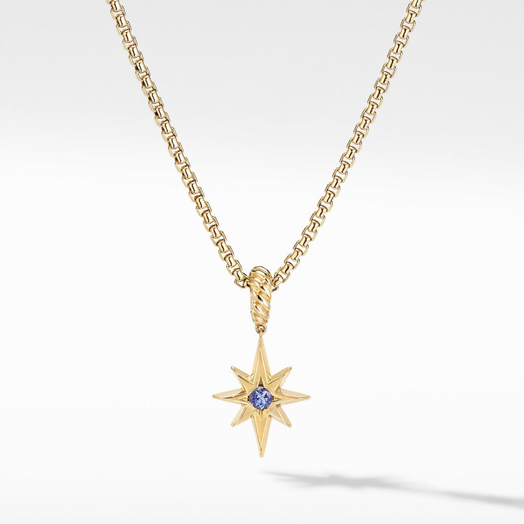 Cable Collectibles North Star Birthstone Charm in 18K Yellow Gold with Tanzanite - David Yurman- Diamond Cellar