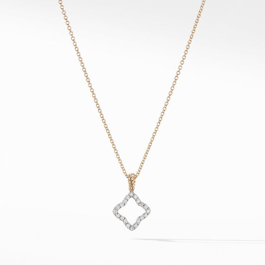 Cable Collectibles Quatrefoil Pendant Necklace with Diamonds in 18K Gold - David Yurman- Diamond Cellar