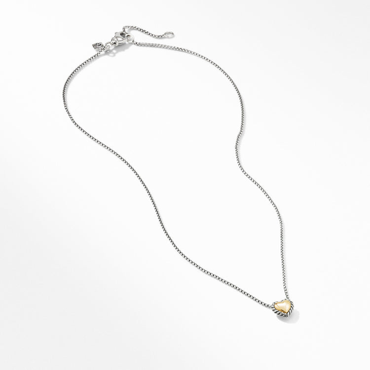Cable Cookie Classic Heart Necklace with 18K Yellow Gold - David Yurman- Diamond Cellar