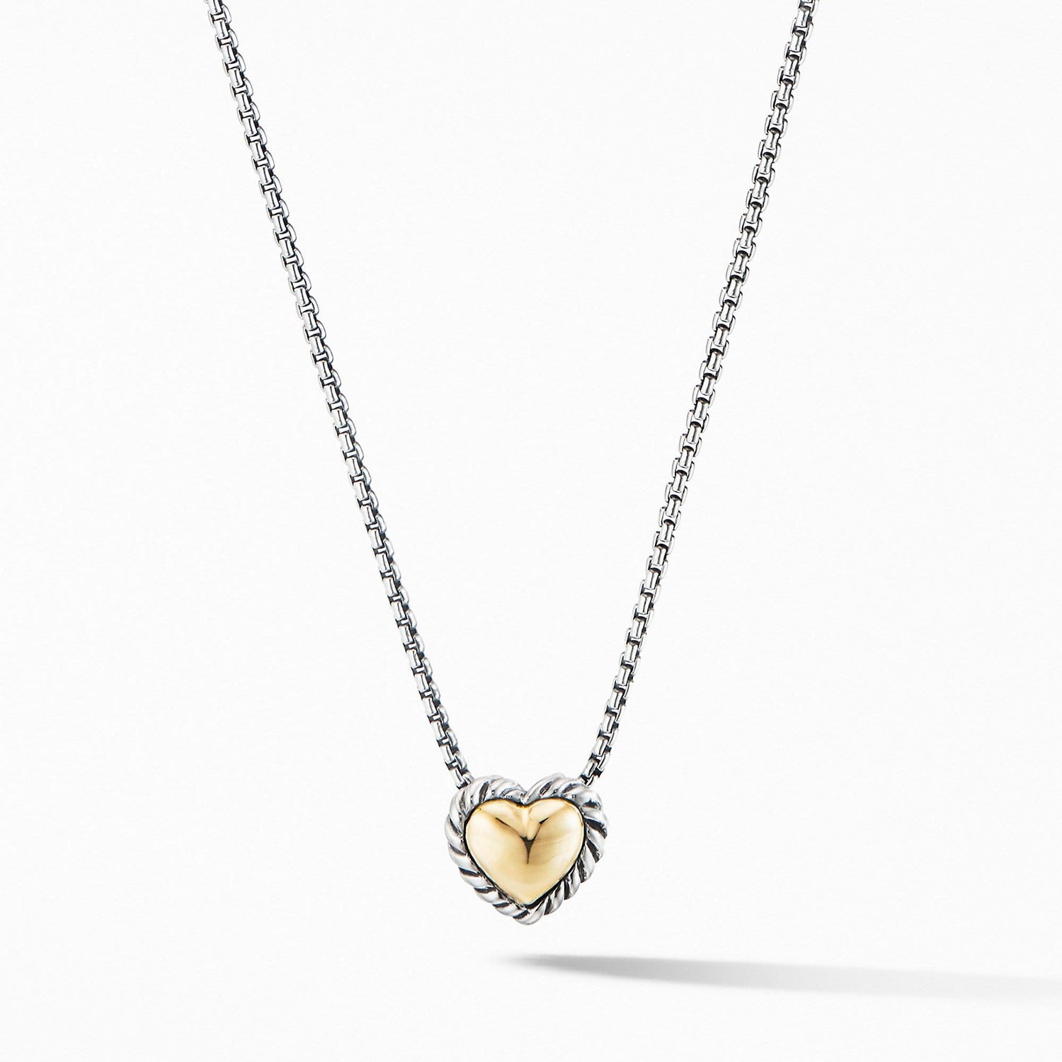 Cable Cookie Classic Heart Necklace with 18K Yellow Gold - David Yurman- Diamond Cellar