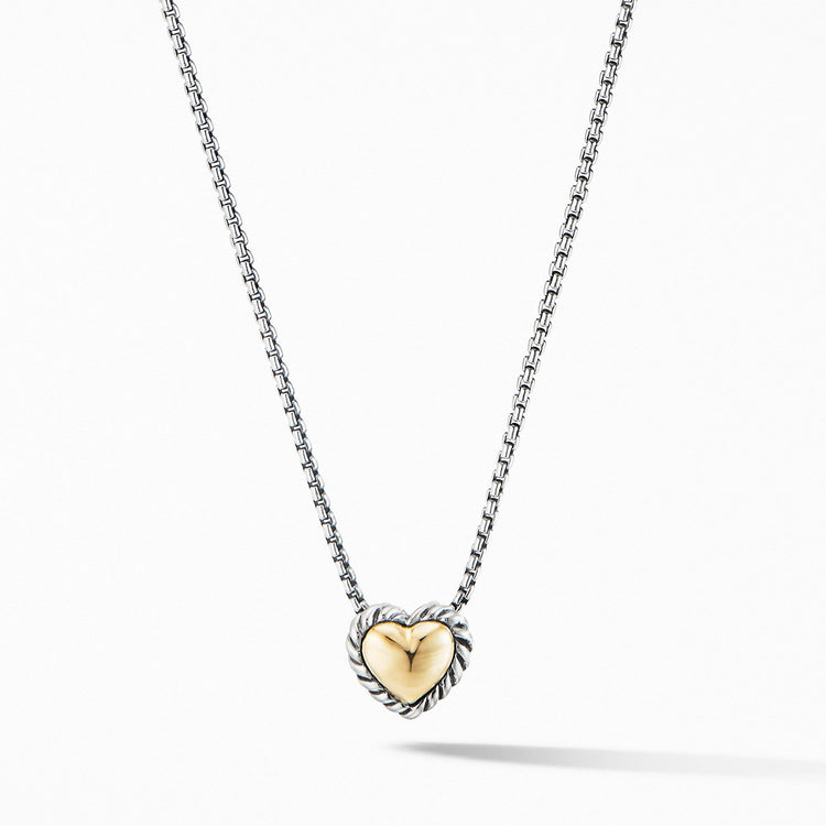 Cable Cookie Classic Heart Necklace with 18K Yellow Gold - David Yurman- Diamond Cellar