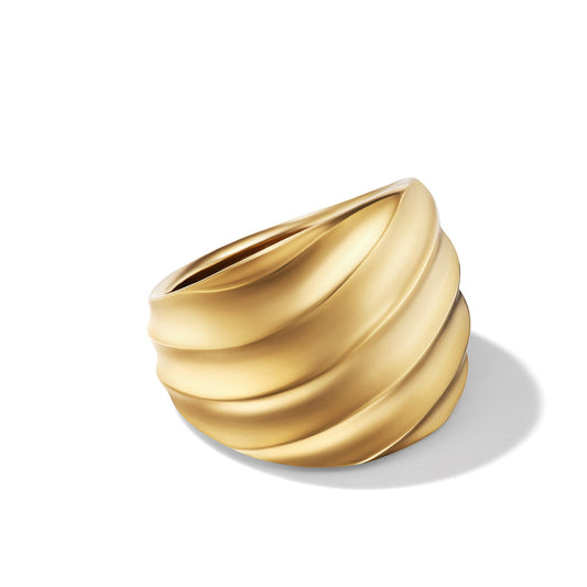 Cable Edge Saddle Ring in Recycled 18K Yellow Gold - David Yurman- Diamond Cellar