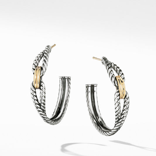 Cable Loop Hoop Earrings with 18K Gold - David Yurman- Diamond Cellar