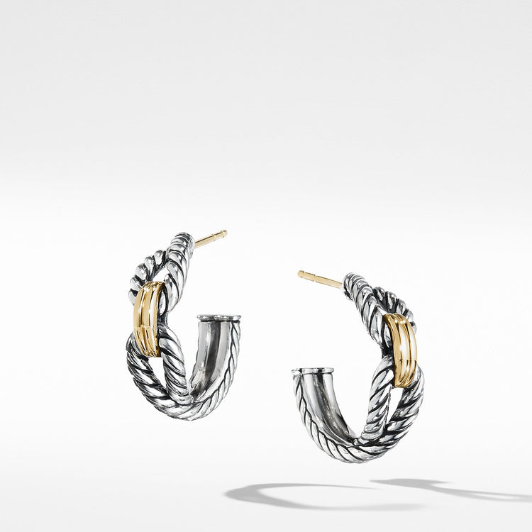 Cable Loop Hoop Earrings with 18K Gold - David Yurman- Diamond Cellar