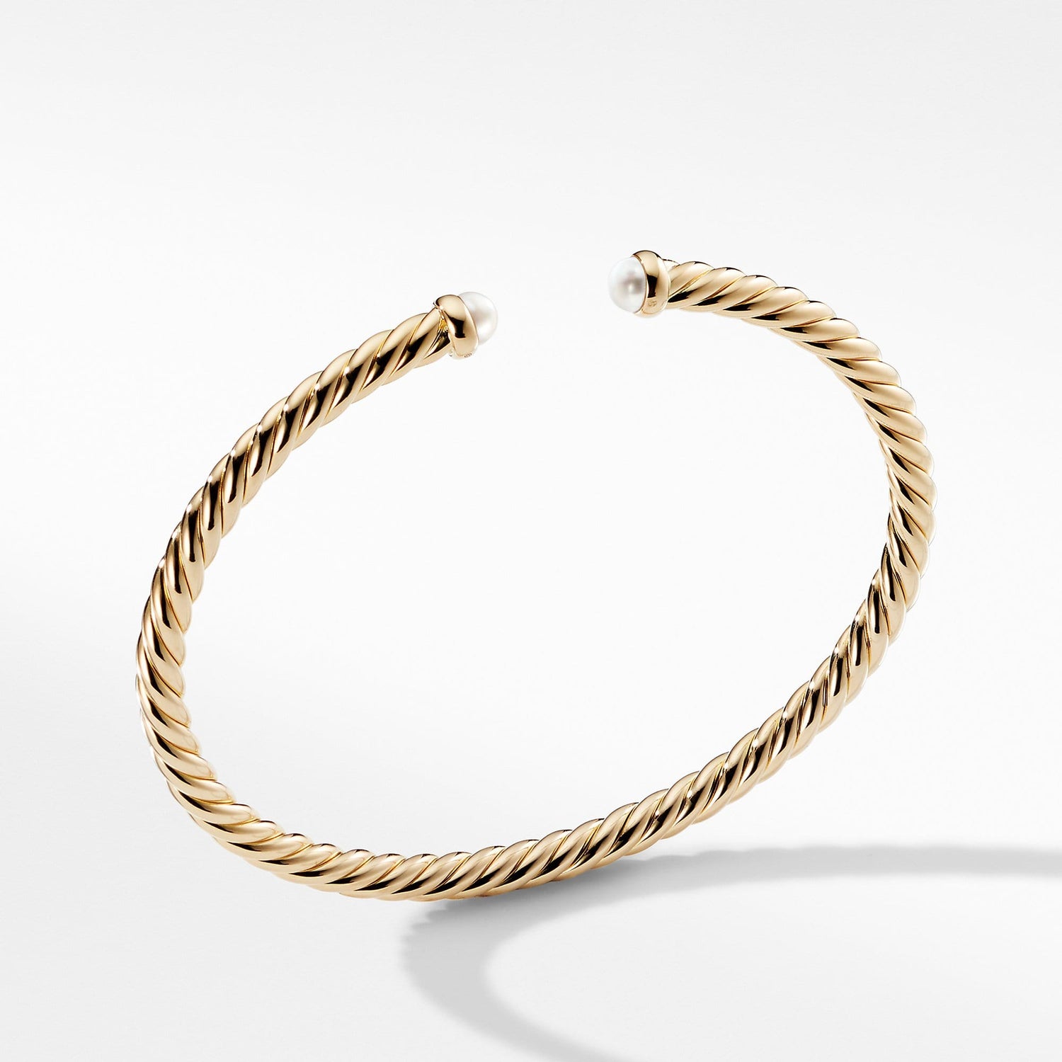 Cable Spira Bracelet with Pearls in 18K Gold - David Yurman- Diamond Cellar