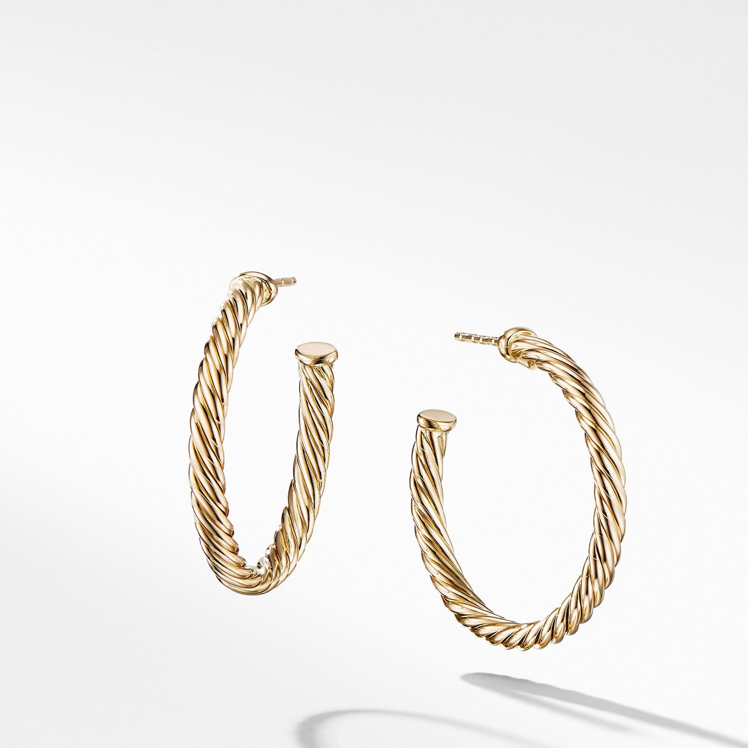 Cablespira Hoop Earrings in 18K Yellow Gold - David Yurman- Diamond Cellar