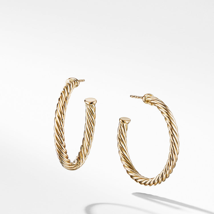Cablespira Hoop Earrings in 18K Yellow Gold - David Yurman- Diamond Cellar