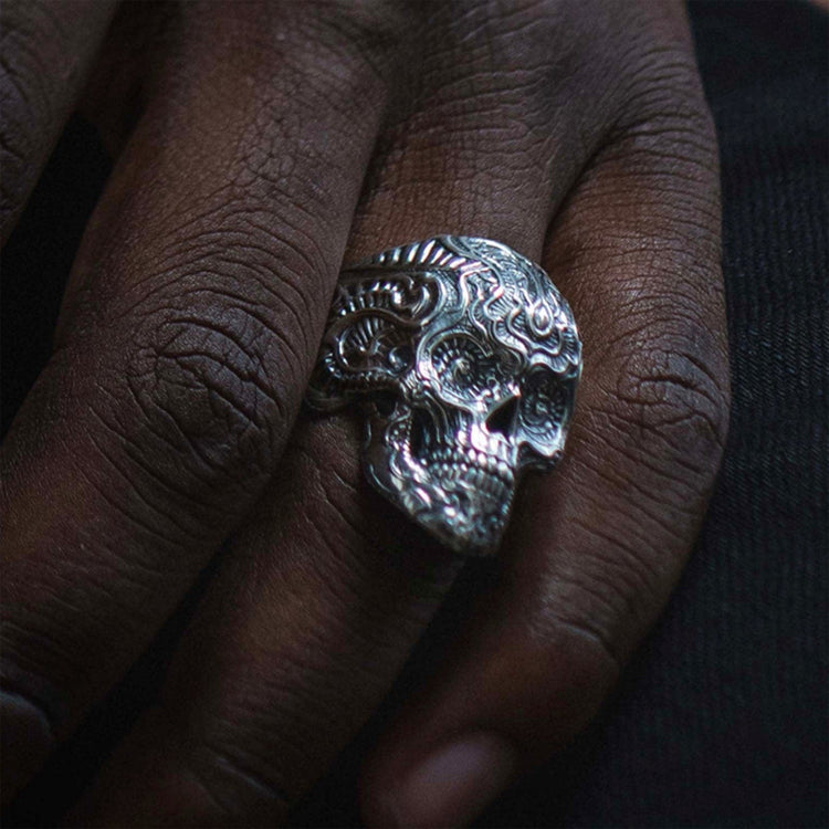 Calavera Sugar Skull Ring - William Henry- Diamond Cellar