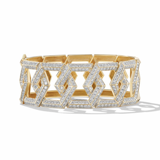 Carlyle Bracelet in 18K Yellow Gold with Pave Diamonds - David Yurman- Diamond Cellar