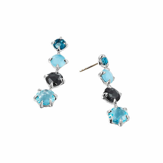 Châtelaine Drop Earrings with Blue Topaz and Aquamarine - David Yurman- Diamond Cellar