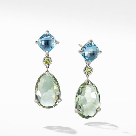 Chatelaine Drop Earrings with Prasiolite, Blue Topaz and Peridot - David Yurman- Diamond Cellar