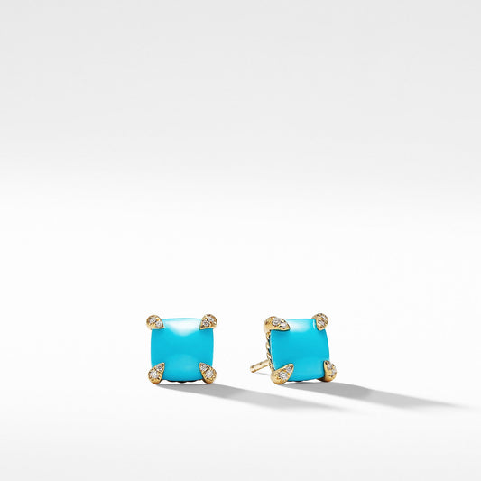 Chatelaine Earrings with Turquoise in 18K Gold - David Yurman- Diamond Cellar