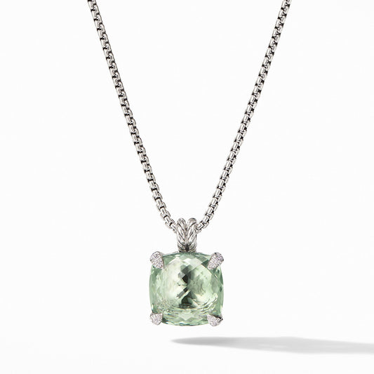 Chatelaine Pendant Necklace with Prasiolite and Diamonds - David Yurman- Diamond Cellar