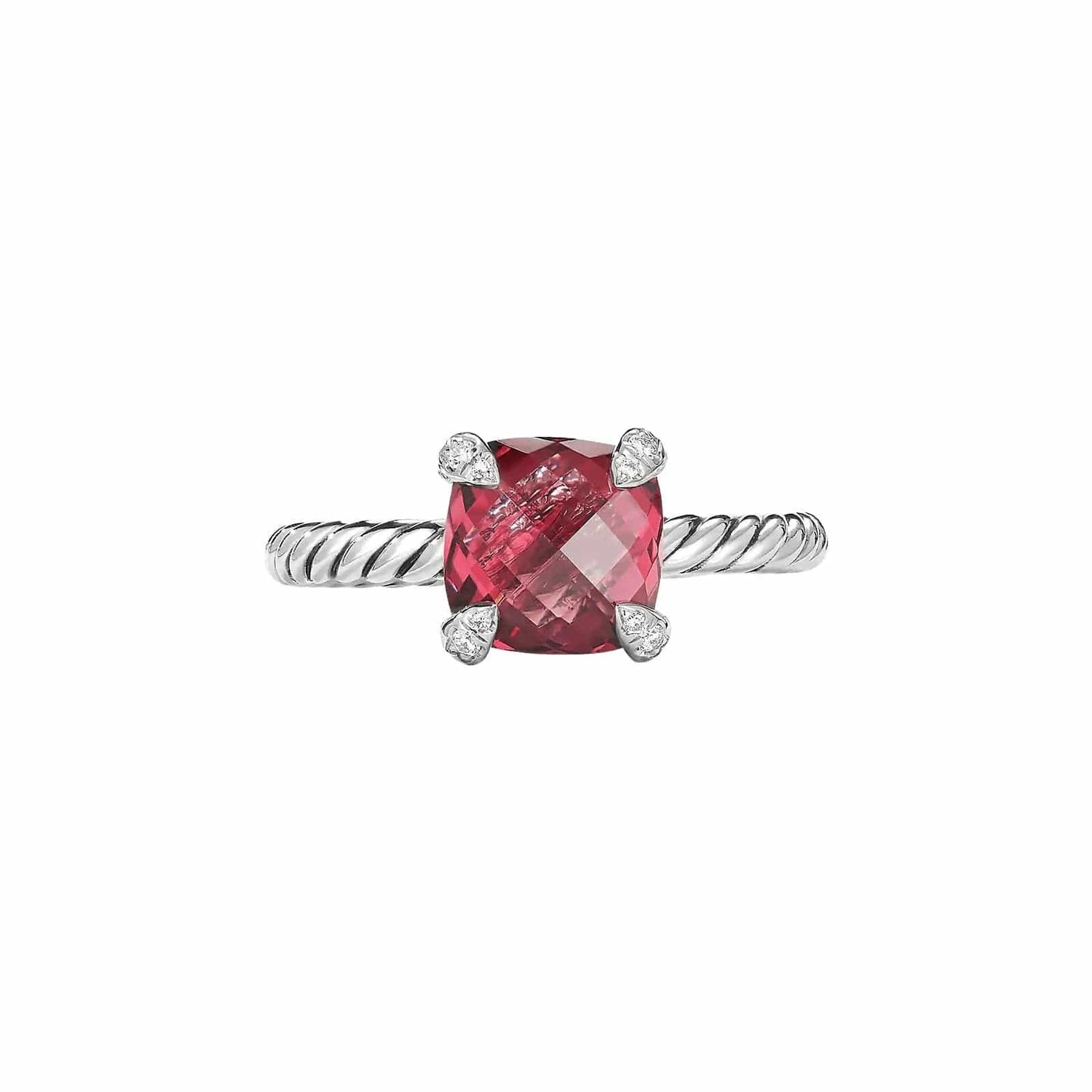 Châtelaine Ring in Rhodolite Garnet with Diamond Accents - David Yurman- Diamond Cellar