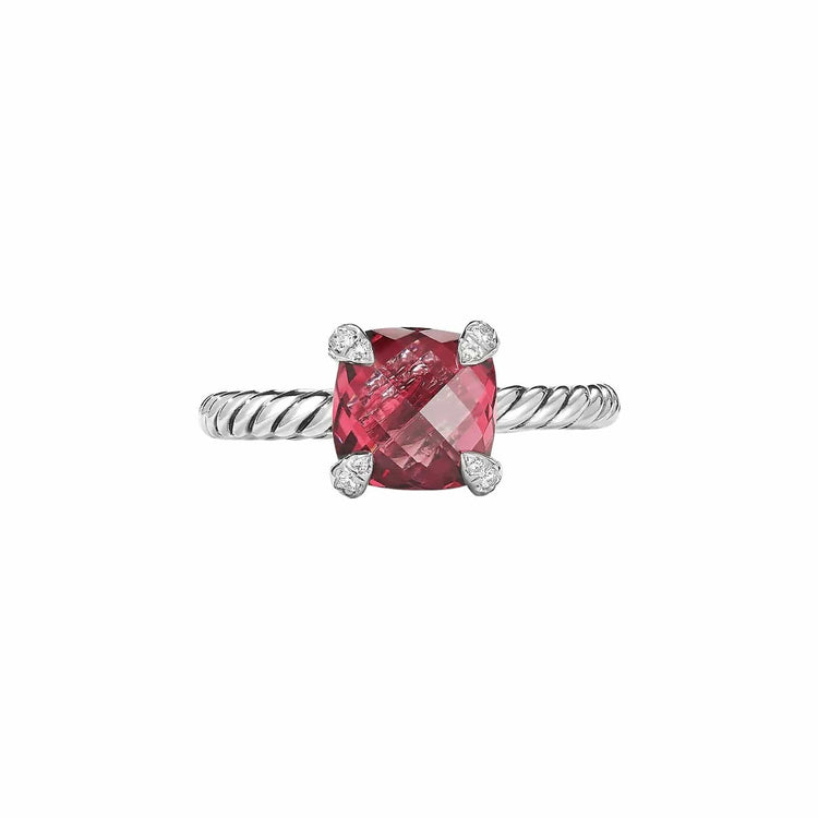 Châtelaine Ring in Rhodolite Garnet with Diamond Accents - David Yurman- Diamond Cellar