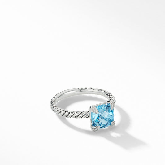 Chatelaine Ring with Blue Topaz and Diamonds - David Yurman- Diamond Cellar