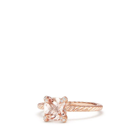 Chatelaine Ring with Morganite and Diamonds in 18K Rose Gold - David Yurman- Diamond Cellar