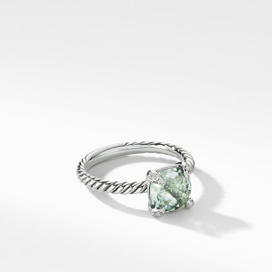 Chatelaine Ring with Prasiolite and Diamonds - David Yurman- Diamond Cellar