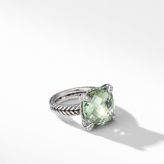 Chatelaine Ring with Prasiolite and Diamonds - David Yurman- Diamond Cellar