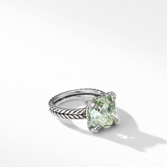 Chatelaine Ring with Prasiolite and Diamonds - David Yurman- Diamond Cellar