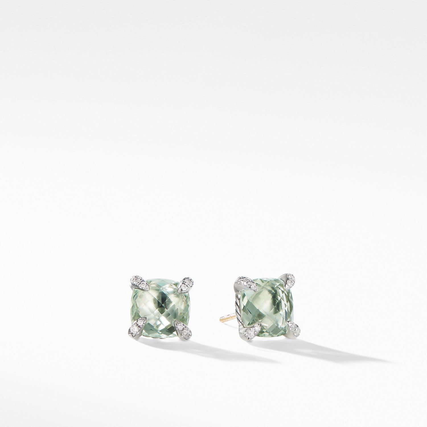Chatelaine Stud Earrings with Prasiolite and Diamonds - David Yurman- Diamond Cellar