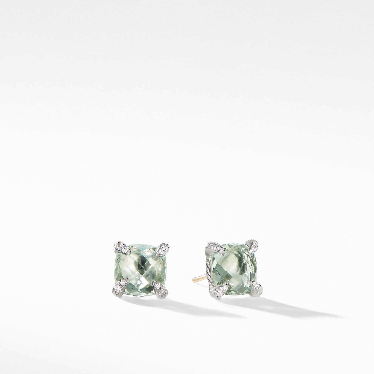 Chatelaine Stud Earrings with Prasiolite and Diamonds - David Yurman- Diamond Cellar