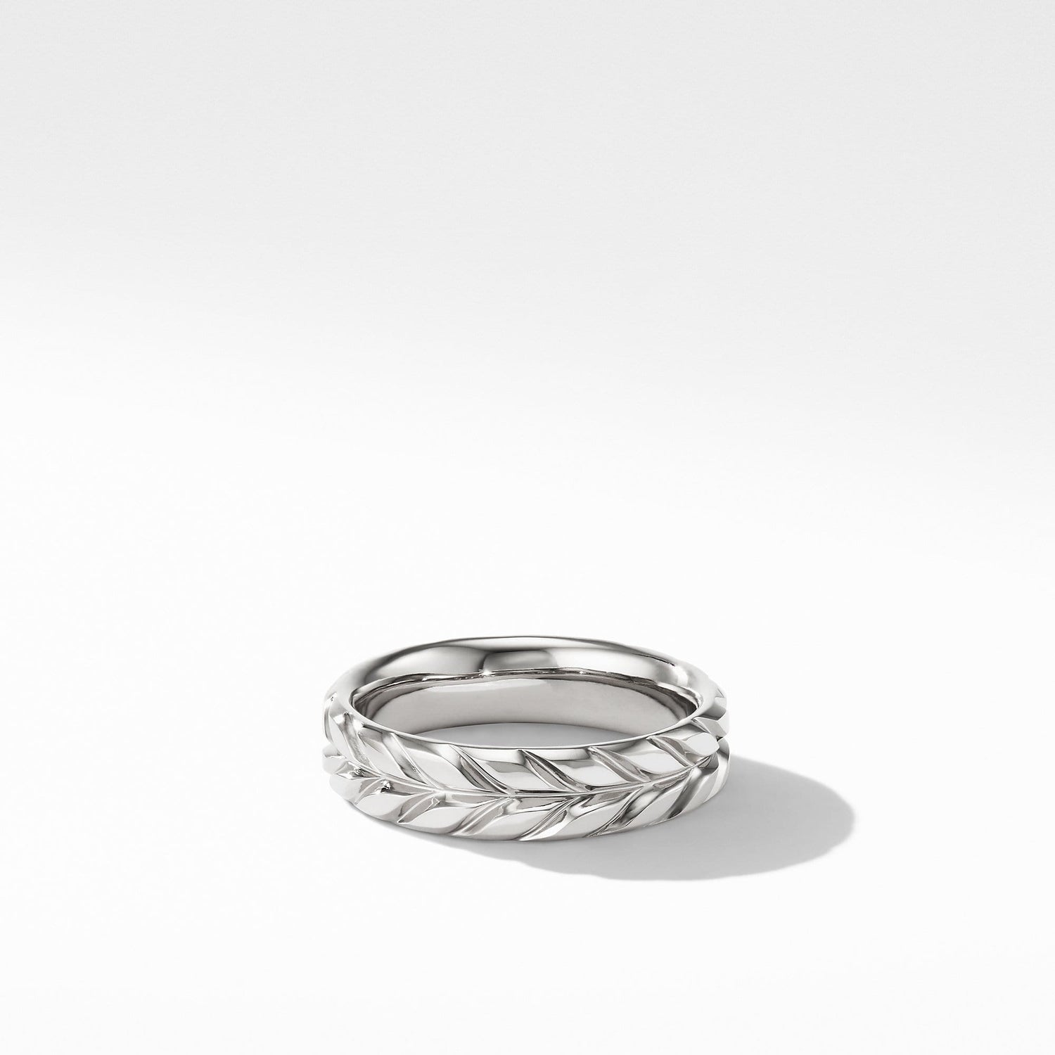 Chevron Band Ring in 18K White Gold - David Yurman- Diamond Cellar