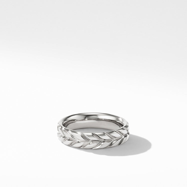 Chevron Band Ring in 18K White Gold - David Yurman- Diamond Cellar