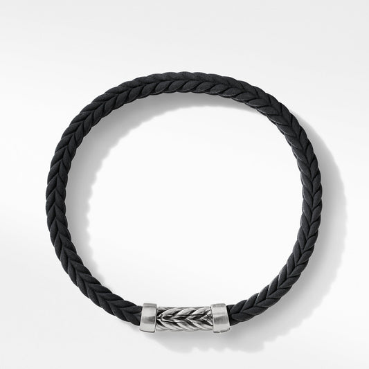 Chevron Black Rubber Bracelet - David Yurman- Diamond Cellar