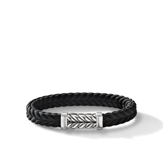 Chevron Black Rubber Link Bracelet - David Yurman- Diamond Cellar