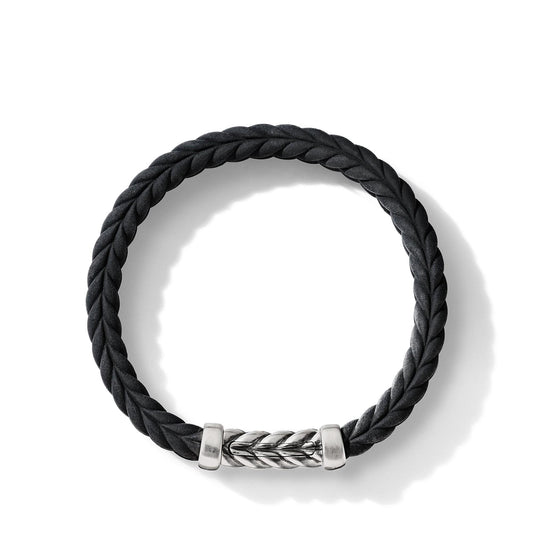 Chevron Black Rubber Link Bracelet - David Yurman- Diamond Cellar